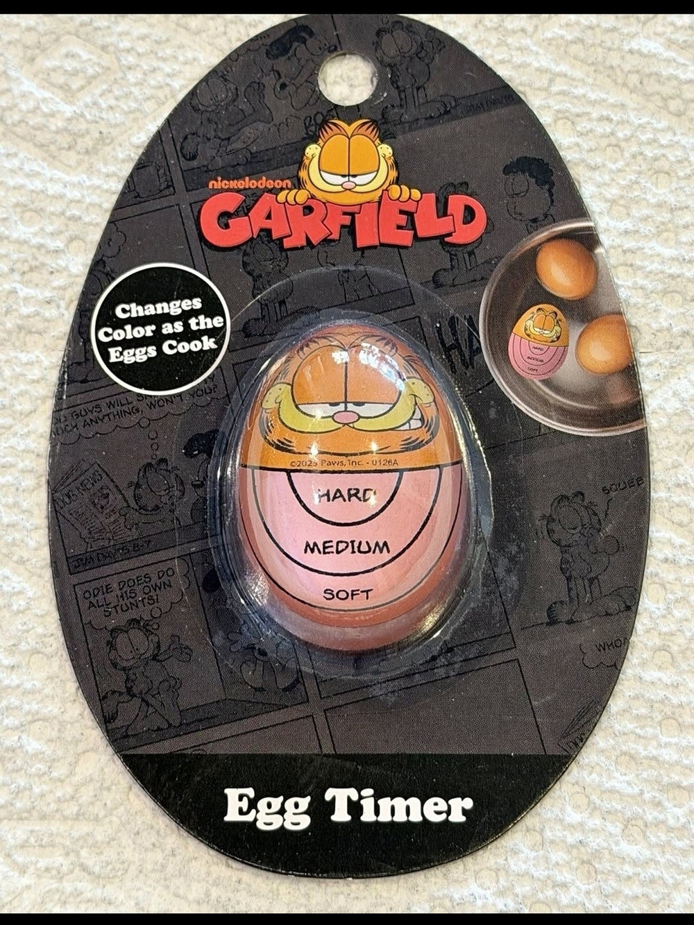Nickelodeon Orange & Black Garfield Egg Timer Packaging Card